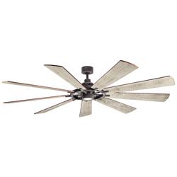 85&quot; Kichler Gentry XL Zinc LED Damp Ceiling Fan with Wall Control