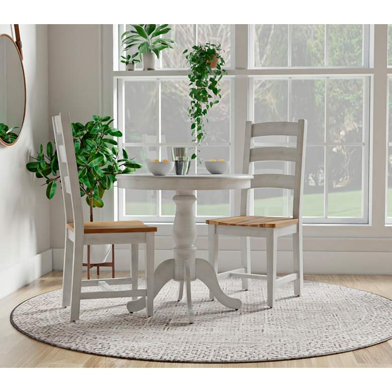 Image 1 Fairview 30" Wide White Wash Round Pedestal Dining Table in scene