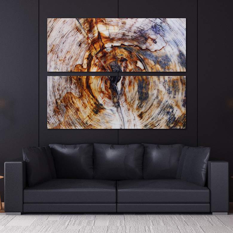 Image 1 Impact Abstract 63" High 2-Piece Tempered Glass Wall Art Set in scene
