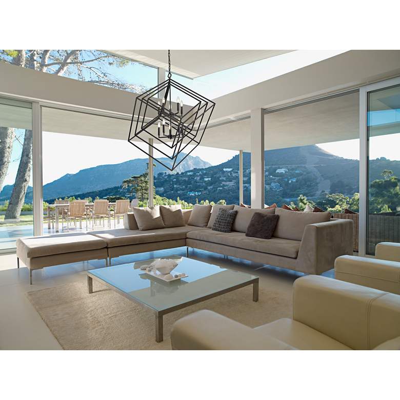 Image 1 Euclid 41 1/2" Wide Matte Black 10-Light Chandelier in scene