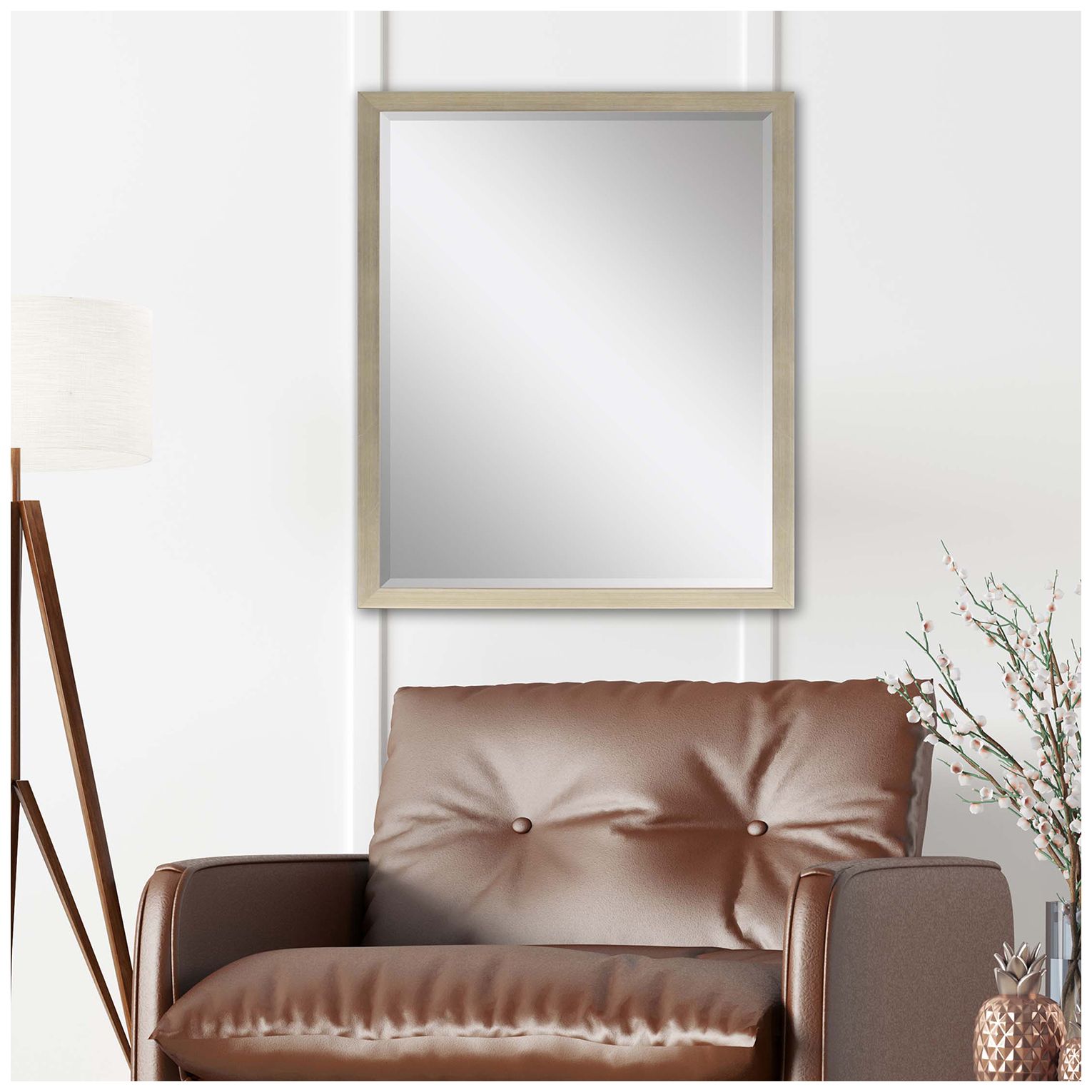 Image 3 #854 Metallic Neutral Wall Mirror - 25" x 31" more views