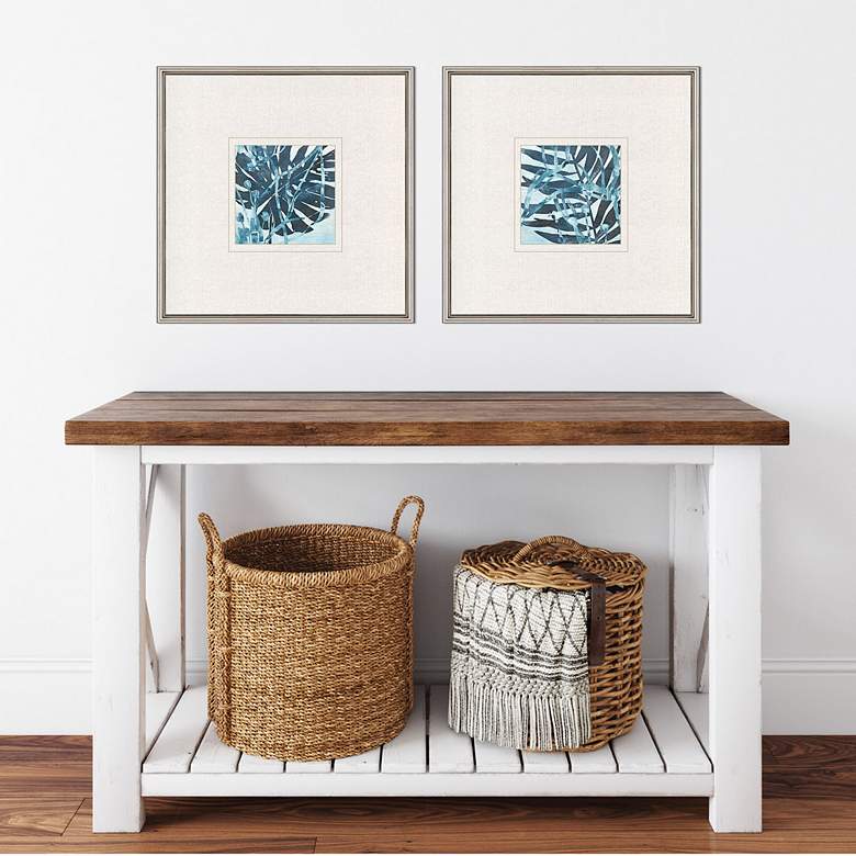 Image 1 Water Palms I 26 inch Square 2-Piece Framed Wall Art Set in scene