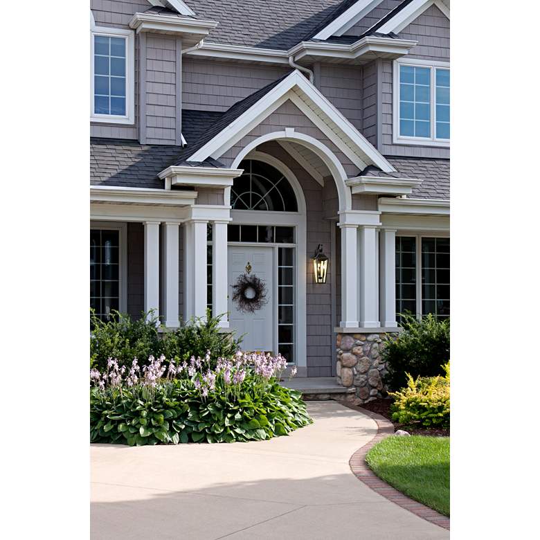 Image 1 Z-Lite Gannon 27 1/4" High Black 3-Light Outdoor Wall Light in scene