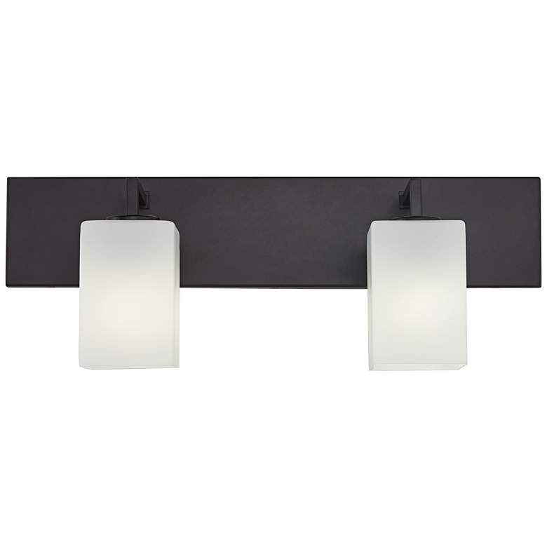 Image 2 85A58 - Vanity Light - Bronze with 2 Glass Shades more views