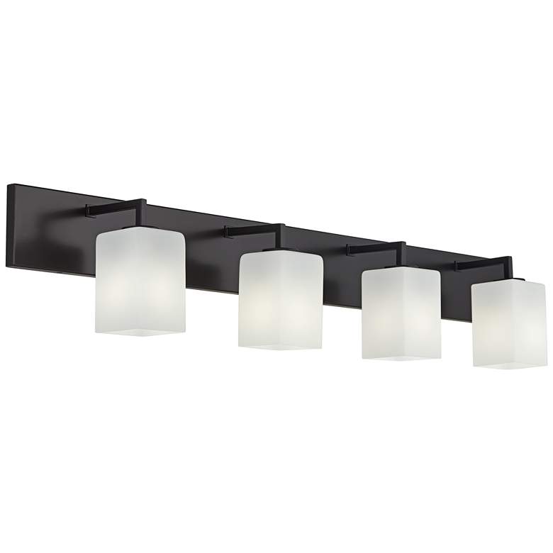 Image 1 85A60 - Vanity Light - Bronze with 4 Glass Shades