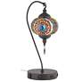 85C17 - Moroccan Style Lamp with Decorative Glass Globe 2Outlets 2USBs