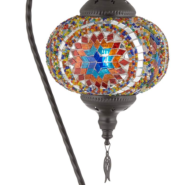 Image 3 85C17 - Moroccan Style Lamp with Decorative Glass Globe 2Outlets 2USBs more views