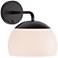 85F58 - Black Single Sconce with Dome Acrylic Shade and On/Off switch