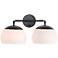 85F59 - Black Double Sconce with Dome Acrylic Shade and On/Off Dual Switch