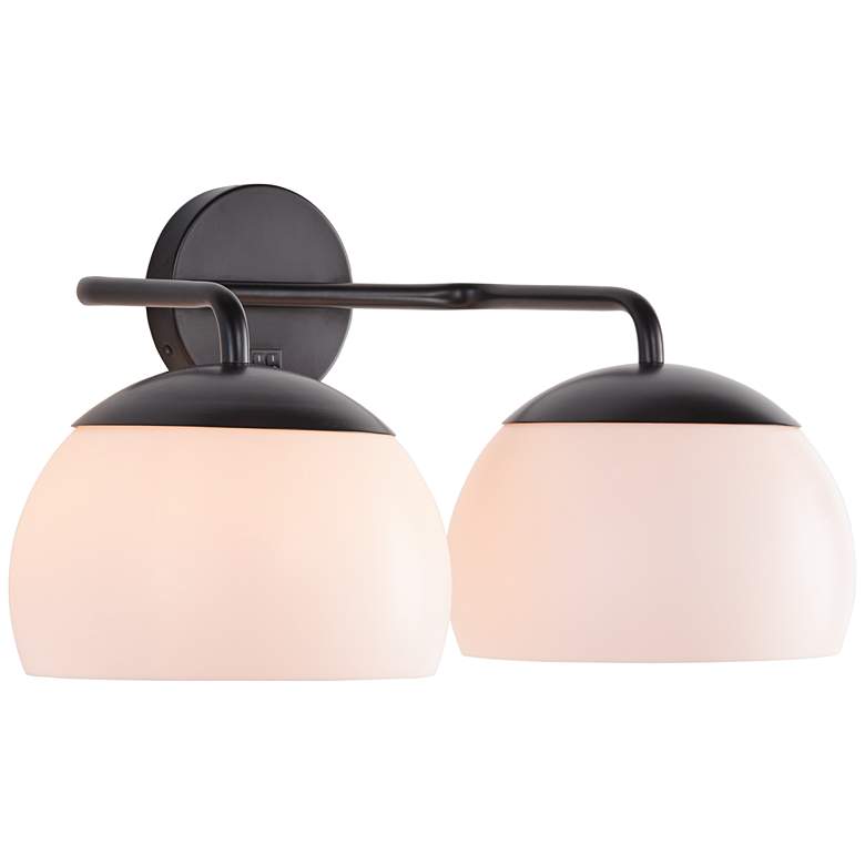Image 2 85F59 - Black Double Sconce with Dome Acrylic Shade and On/Off Dual Switch more views