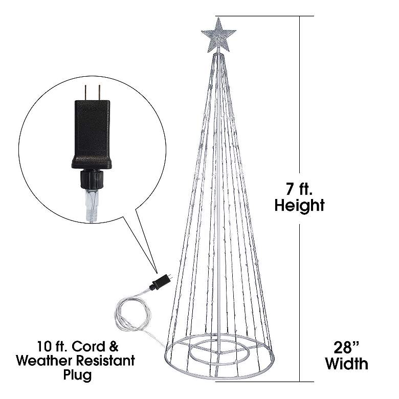 Image 2 86"H LED Artificial Christmas Tree with Glowing Star Topper more views