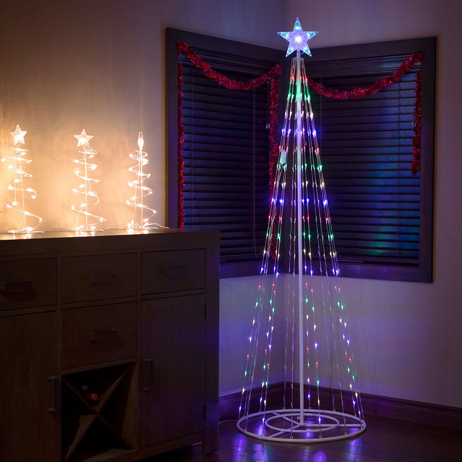 86"H LED Artificial Christmas Tree with Glowing Star Topper