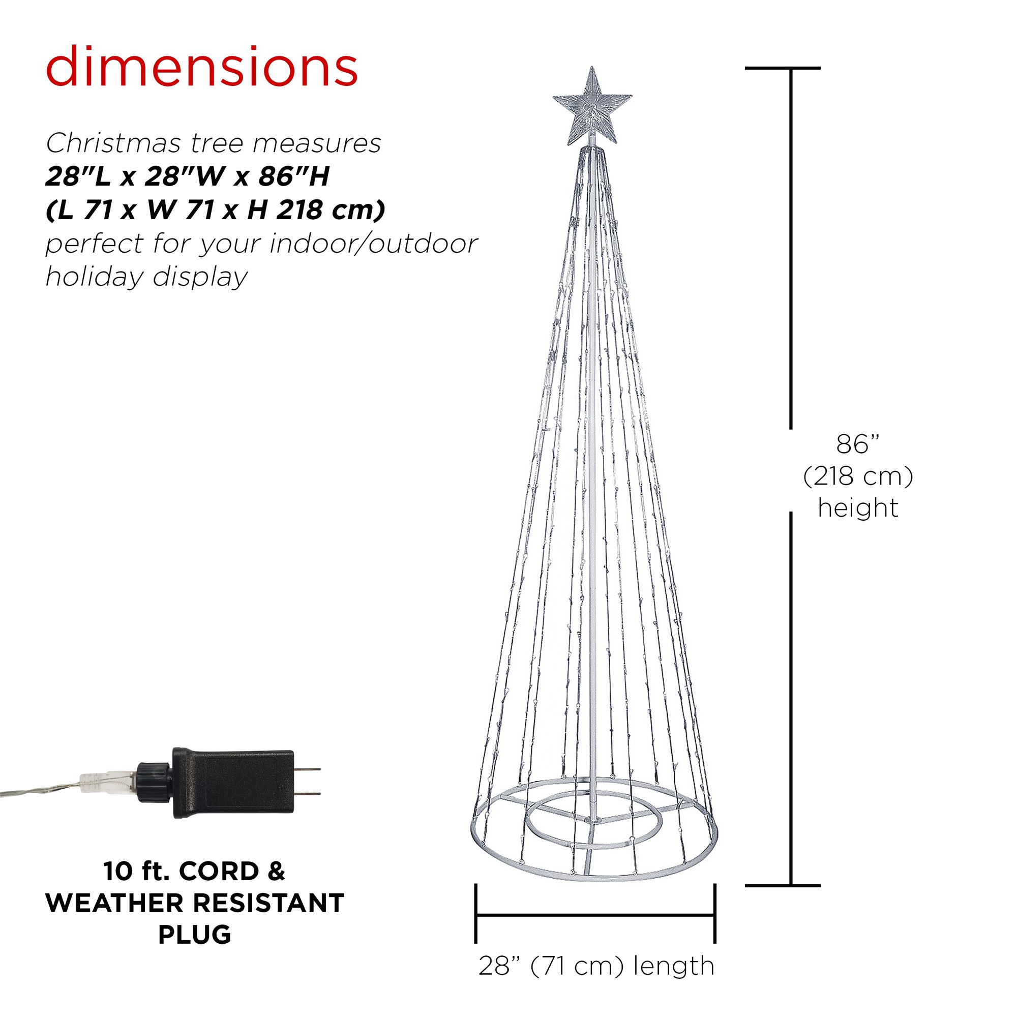 Image 7 86"H LED Artificial Christmas Tree with Glowing Star Topper more views
