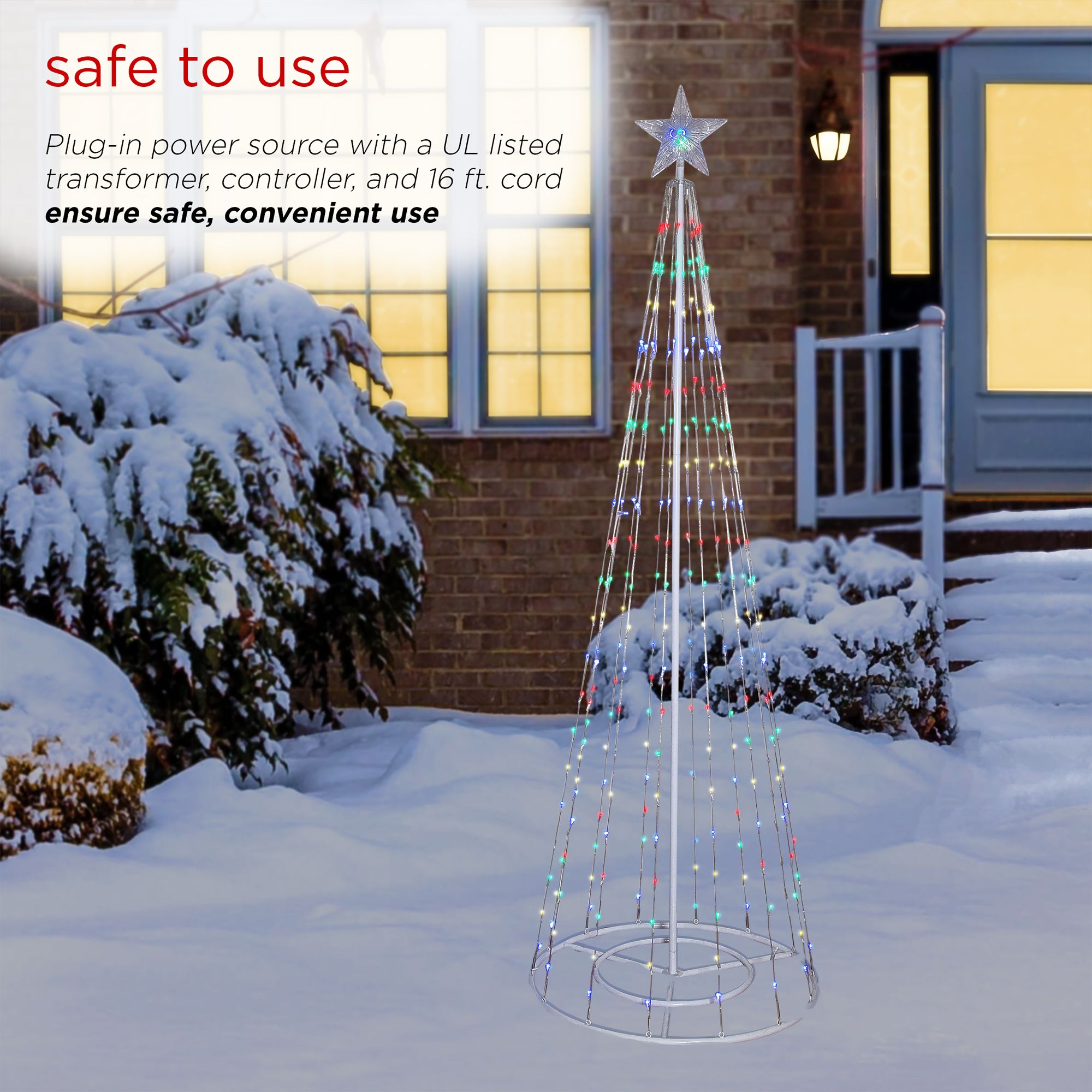 86"H LED Artificial Christmas Tree with Glowing Star Topper