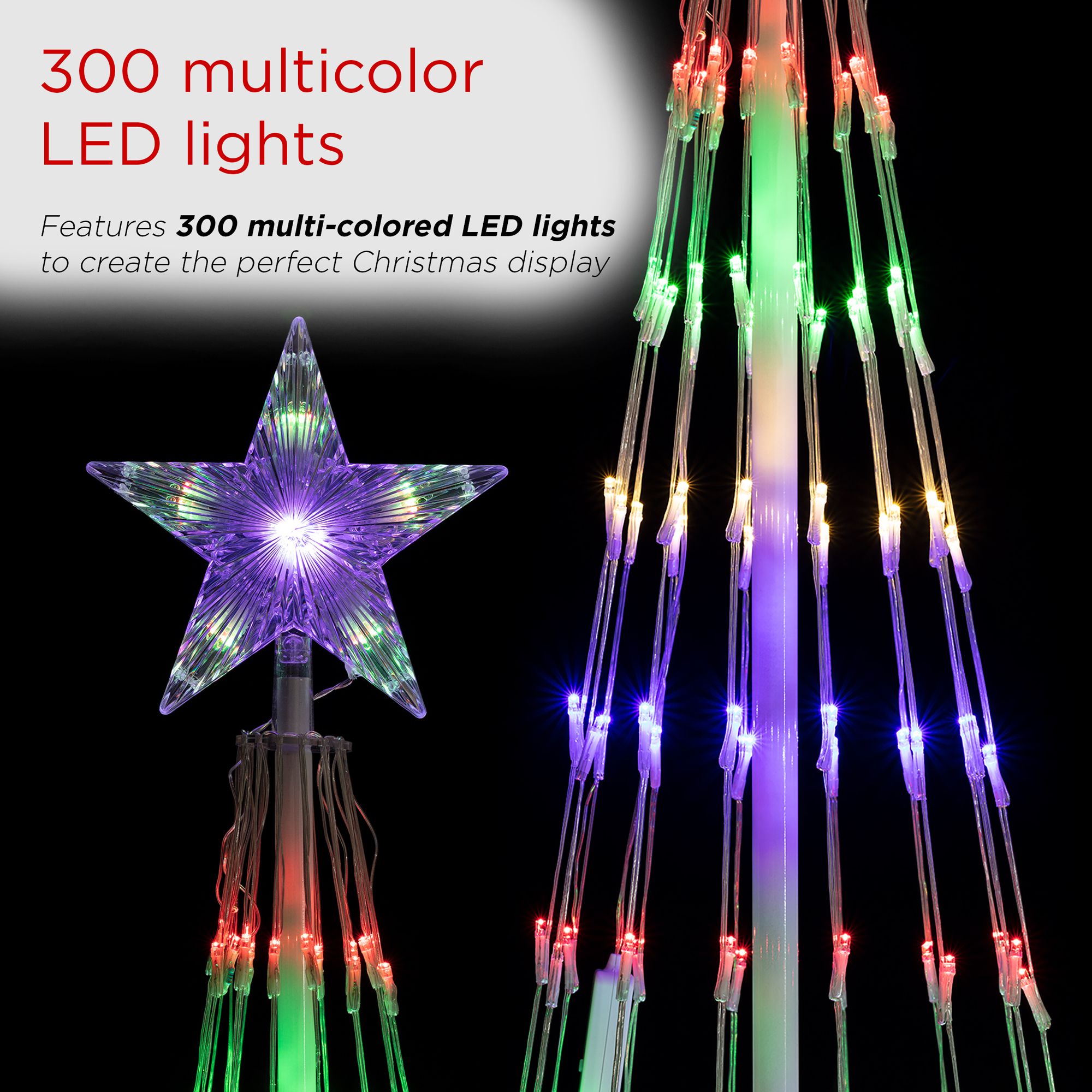 86"H LED Artificial Christmas Tree with Glowing Star Topper