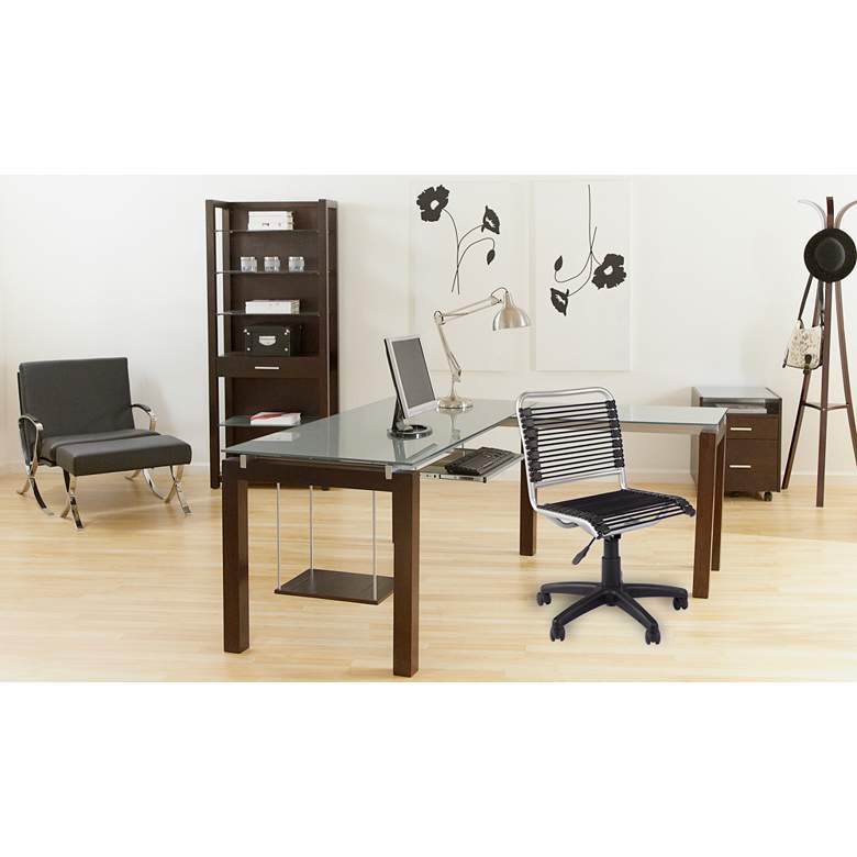 Image 1 Bungie Low Back Black and Aluminum Adjustable Office Chair in scene
