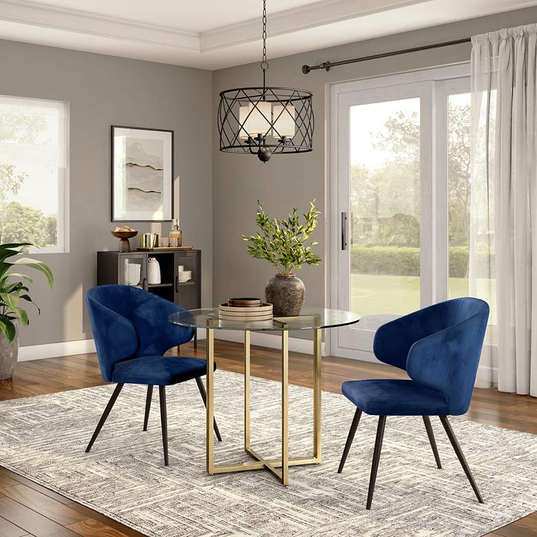 Image 1 Legend 48" Wide Brushed Gold Round Dining Table in scene