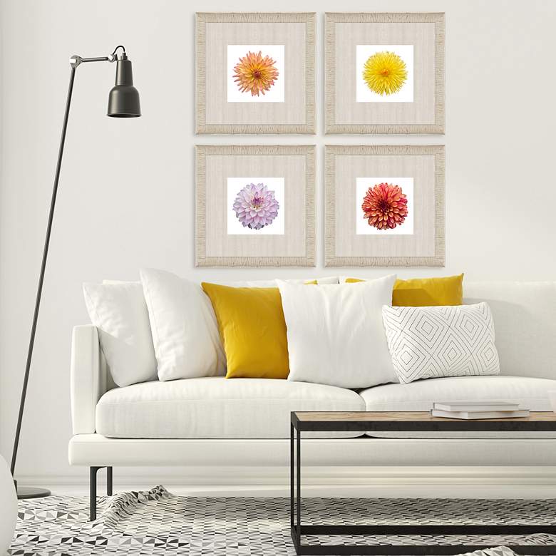 Image 1 Dahlia Study 21" Square 4-Piece Giclee Framed Wall Art Set in scene