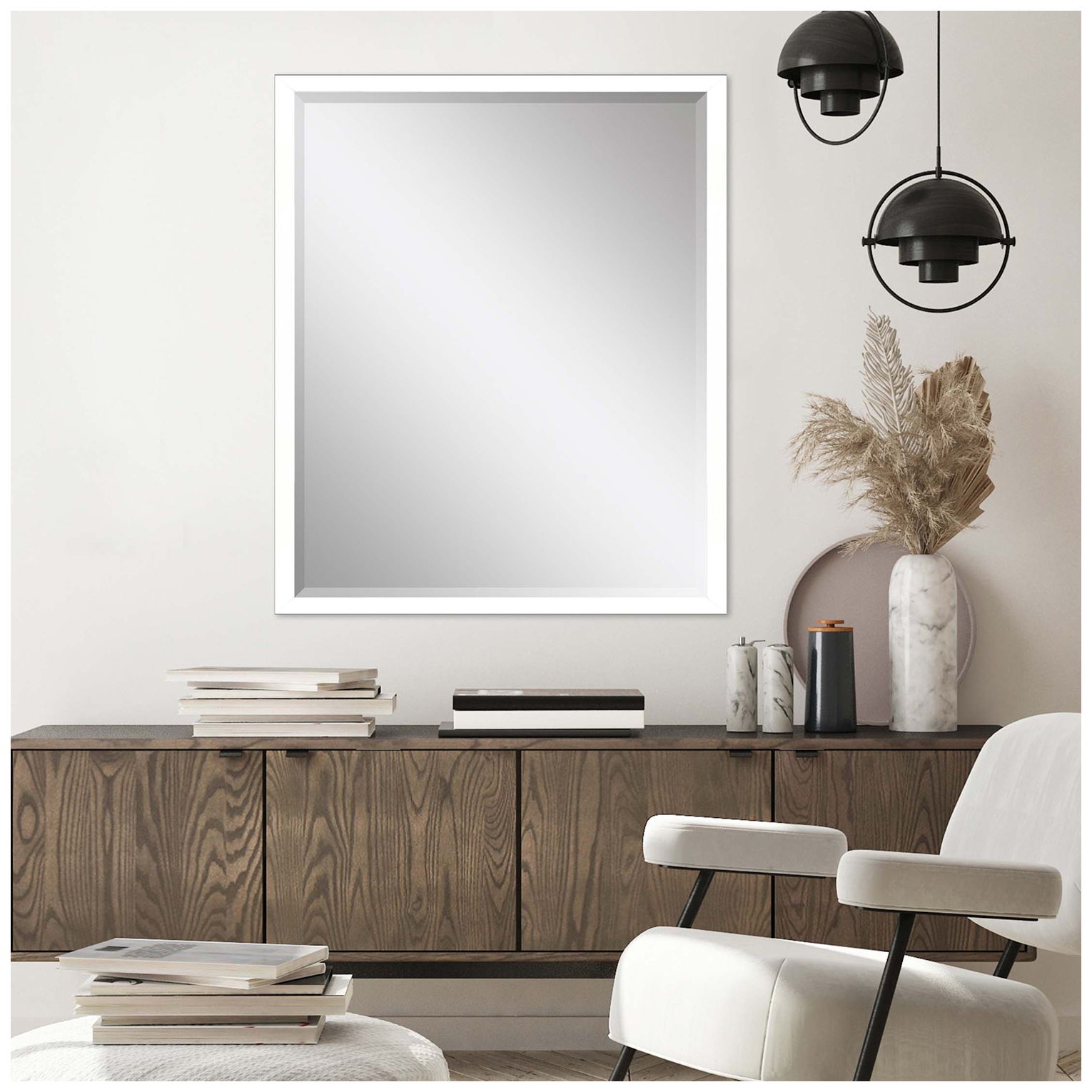 Image 5 #867 White Wall Mirror - 24" x 30" more views