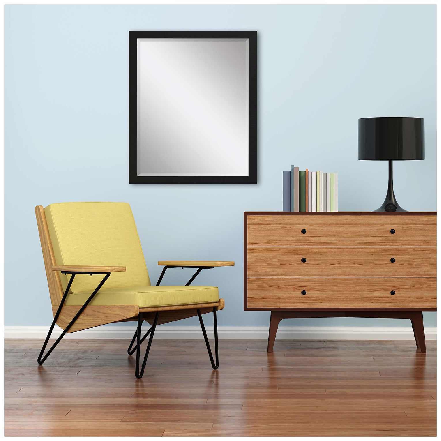 Image 5 #869 Black Wall Mirror - 25" x 31" more views