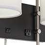 86F18 - Black and Brushed Nickel Double Wall/HB Lamp with 1 Outlet
