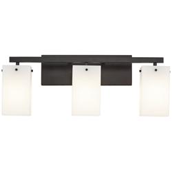 86F22 - 24&quot;W Black Vanity Fixture with Square Shade