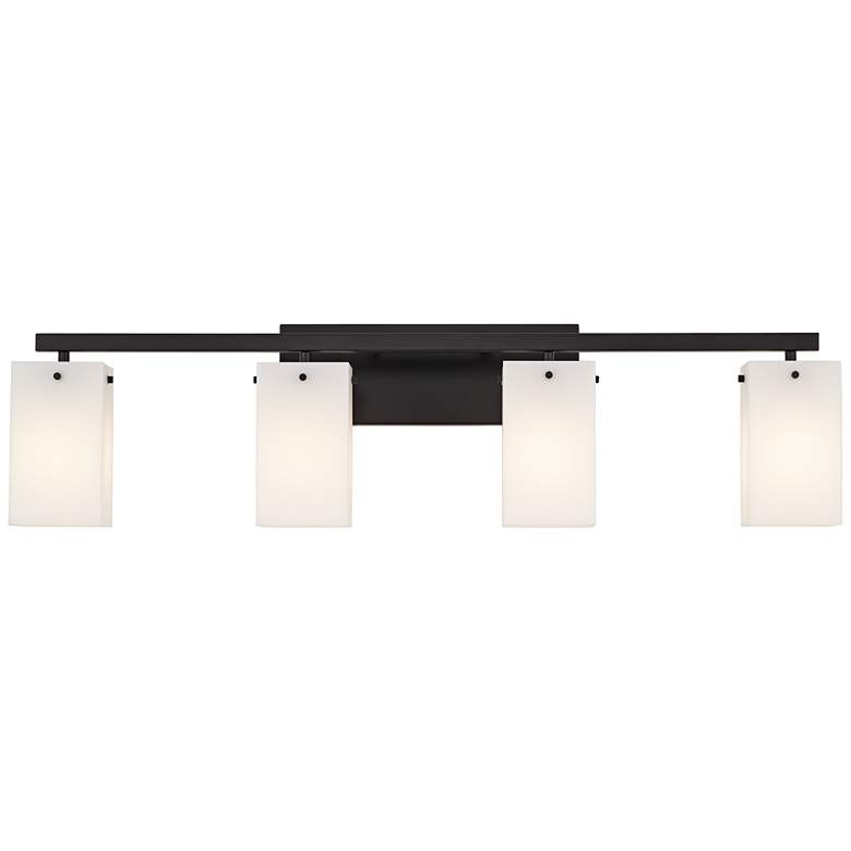 Image 1 86F26 - 36 inchW Black Vanity Fixture with Square Shade