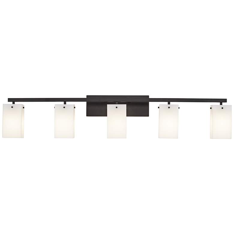 Image 1 86F29 - 48 inchW Black Vanity Fixture with Square Shade