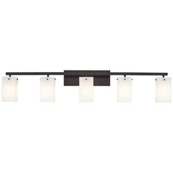 86F29 - 48&quot;W Black Vanity Fixture with Square Shade