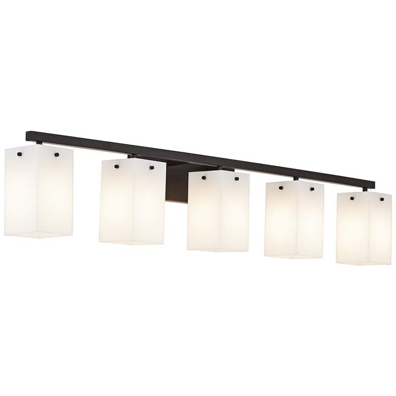 Image 2 86F29 - 48 inchW Black Vanity Fixture with Square Shade more views