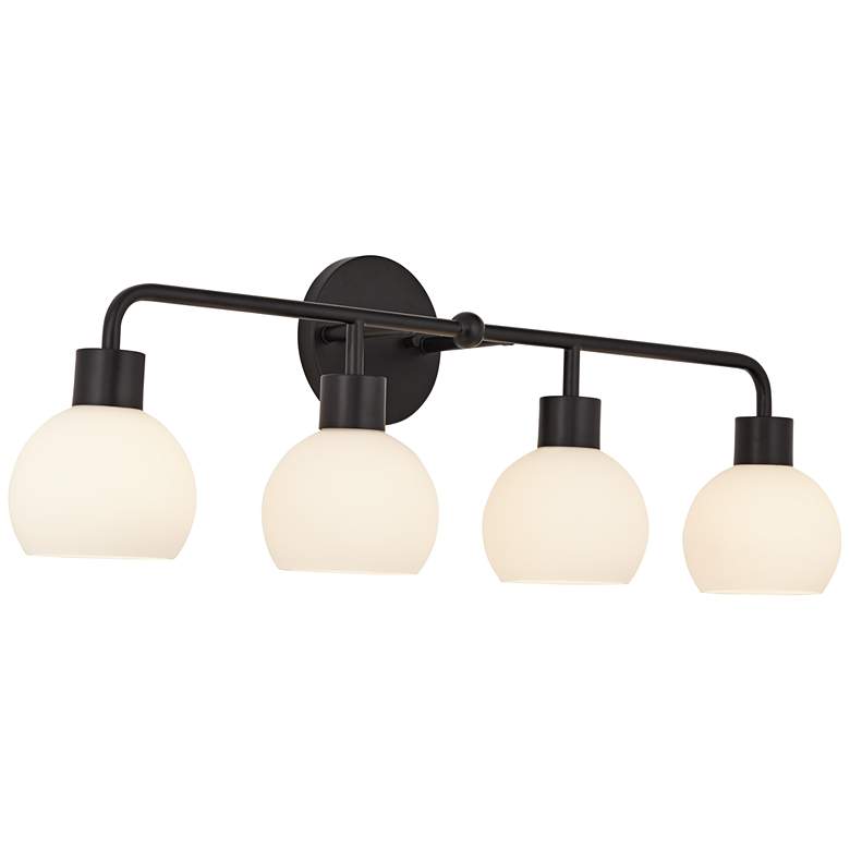 Image 2 86F41 - 36 inchW Black Vanity Fixture with Round Shades more views