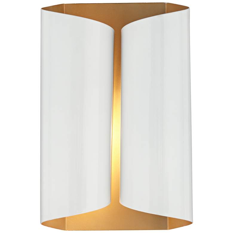 Image 1 86W21 - Matte White and Warm Gold Sconce