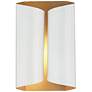 86W21 - Matte White and Warm Gold Sconce