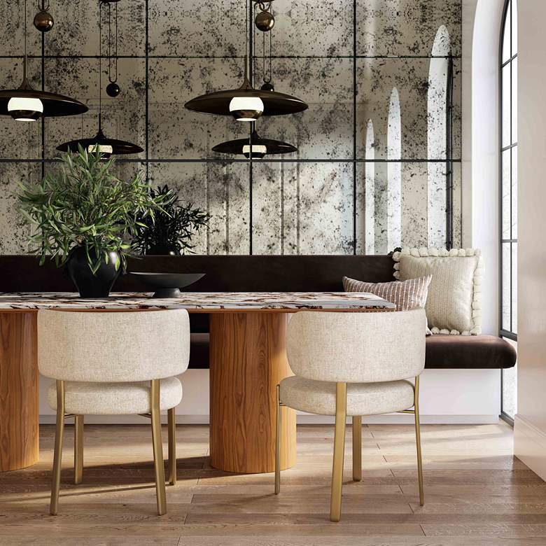 Image 1 TOV Tamara 94" Natural Ash Wood and Ceramic Rectangular Dining Table in scene
