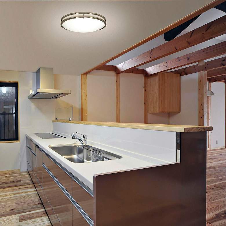Image 1 Glamour LED 17 inch; Flush Mount; Brushed Nickel Finish; CCT Selectable in scene