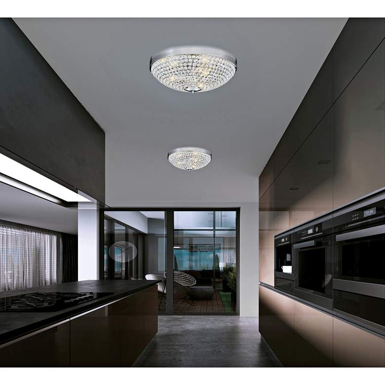 Image 1 Globe 20" Wide Chrome Bowl Ceiling Light in scene