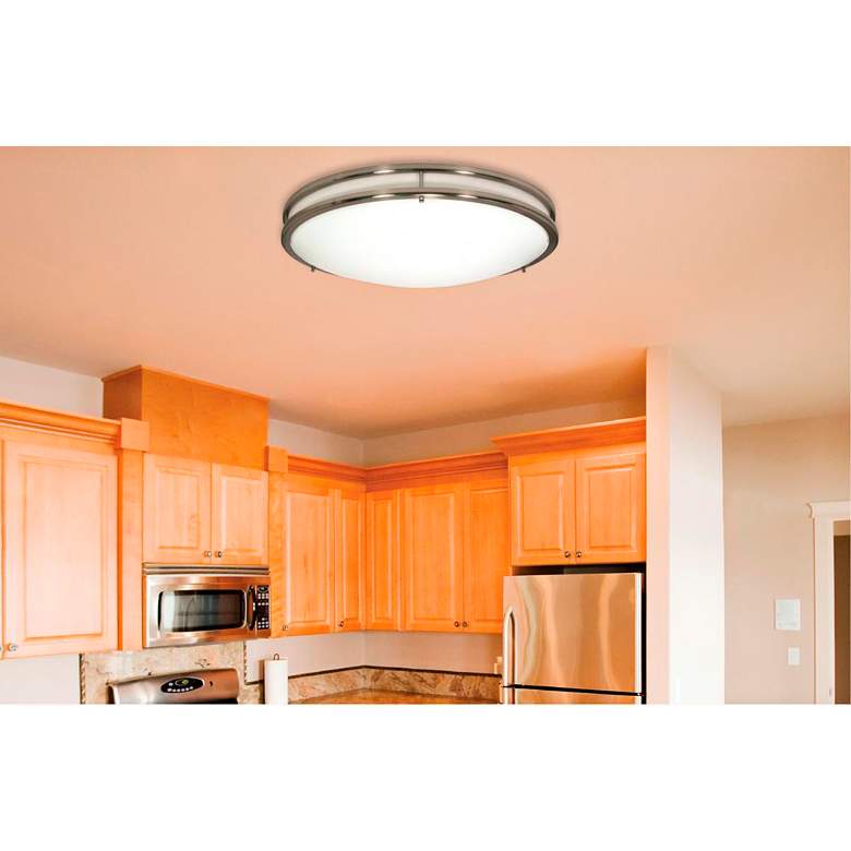 Image 1 Glamour 24" Wide Brushed Nickel LED Ceiling Light in scene