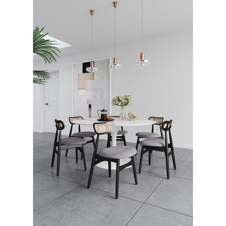 Image 1 Colbert Black Wood Natural Cane Dining Chairs Set of 4 in scene