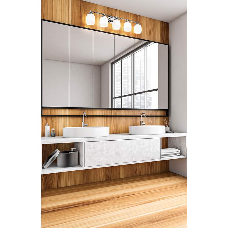 Image 1 Kendrick 39 1/4" Wide Chrome 5-Light Vanity Bath Light in scene