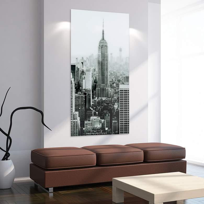 Image 1 Empire 72 inch High Free Floating Tempered Art Glass Wall Art in scene