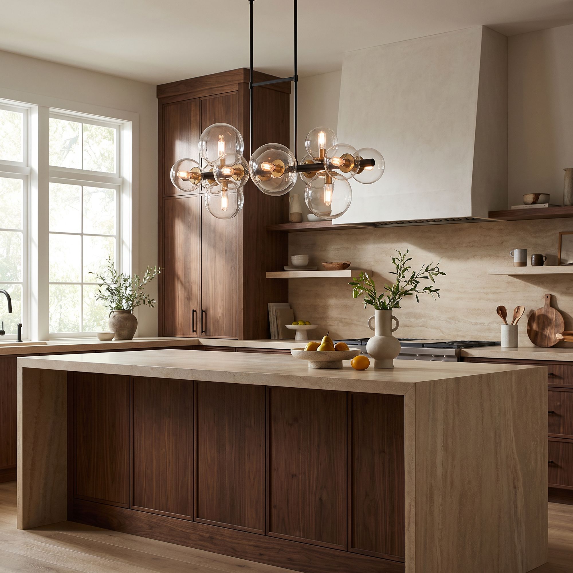 Watch A Video About the Vasa Matte Black Soft Gold 12 Light Island Chandelier