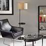 Adesso Oliver Black Modern Wireless Charging USB Tray Table Floor Lamp in scene