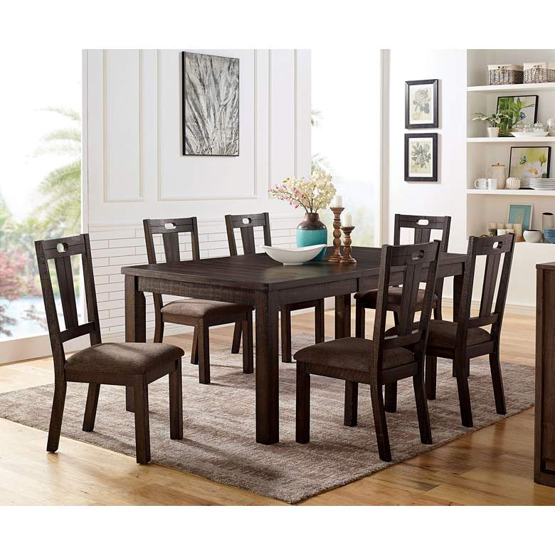 Image 1 Landess Walnut Wood Dining Chairs Set of 2 in scene