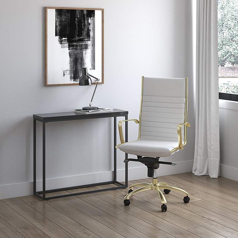 Image 1 Dirk White Faux Leather High Back Adjustable Office Chair in scene
