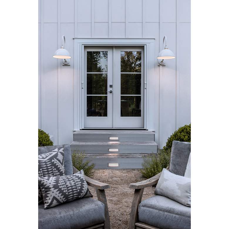 Image 1 Foundry Dome 23 3/4"H Gloss White Outdoor Barn Wall Light in scene