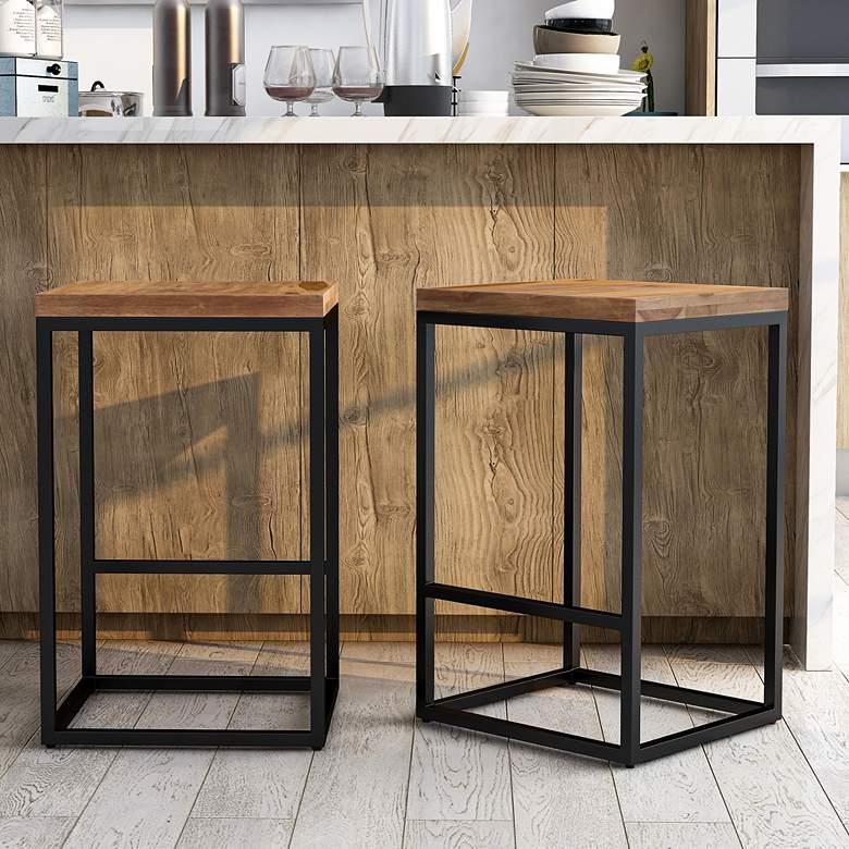 Image 1 Salmonia 25" Golden Brown Square Counter Stool in scene