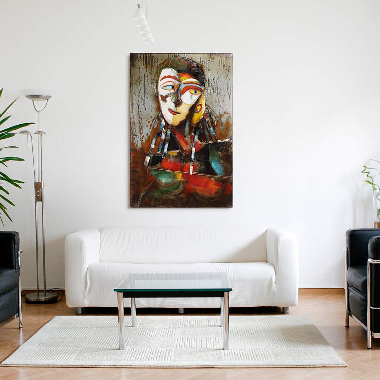 Image 1 Homme 1 60" High Mixed Media Metal Dimensional Wall Art in scene