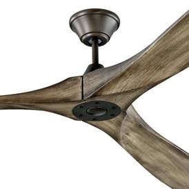 Image3 of 88" Maverick Super Max Pewter Damp Ceiling Fan with Remote more views