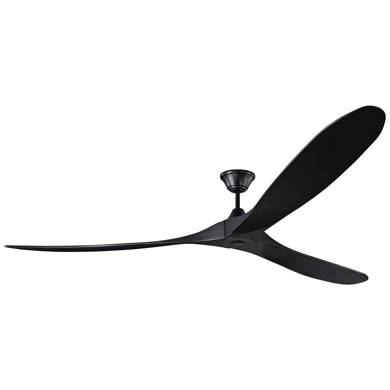 Image 2 88" Visual Comfort Maverick Max Black Damp Ceiling Fan with Remote
