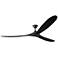 88" Visual Comfort Maverick Max Black Damp Ceiling Fan with Remote